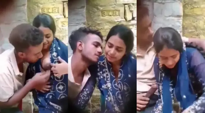 Cute Lovers Outdoor Boob Sucking & Giving Blowjob Video