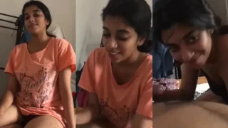 Super Cute Mallu Teen GF Sucking Hard Uncut Video